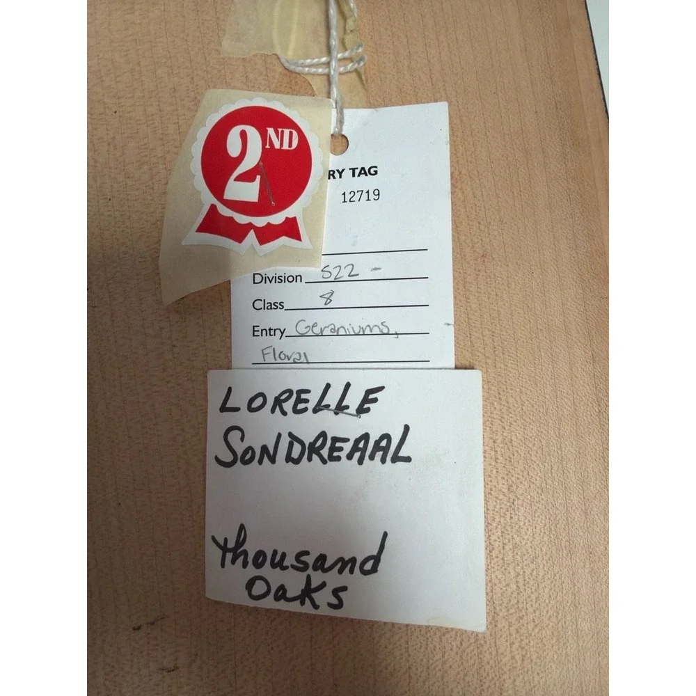 Vintage Hand-Painted‎ Geranium Floral Wooden Decorative Cutting Board by Lorelle